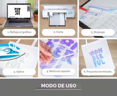 Miniatura 3 de Siser Holographic Rainbow - Vinilo Termotransferible Termoadhesivo Holográfico Para La Personalización De Tejidos, Ropa Y Accesorios, Manualidades Creativas, Fácil De Cortar