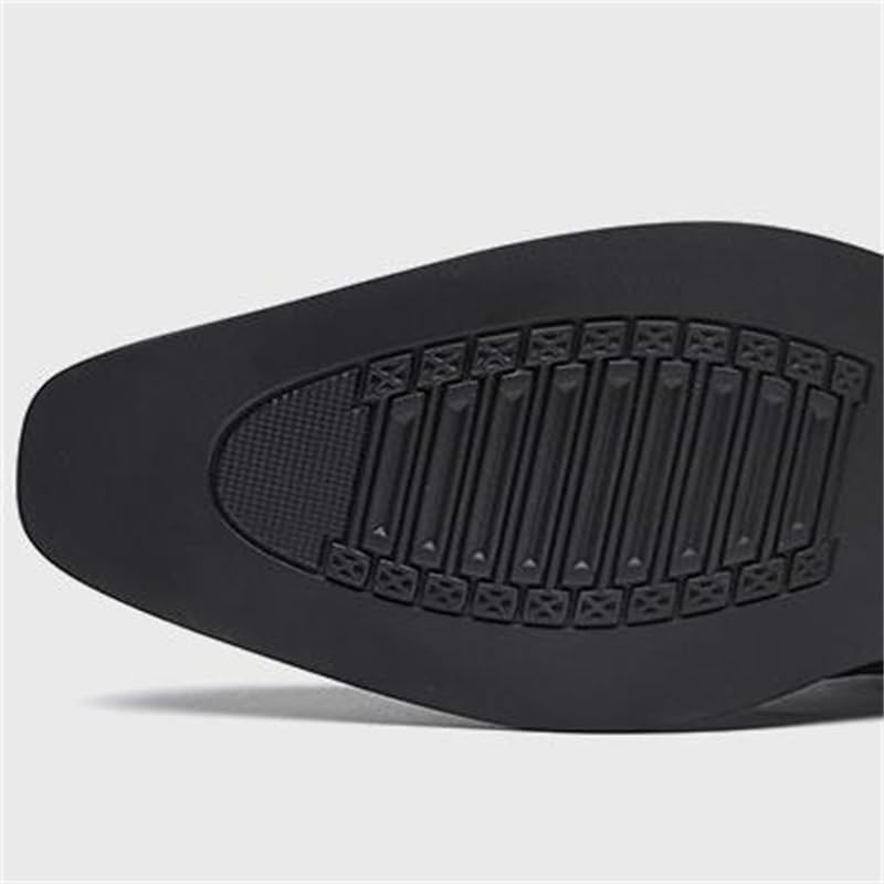 Men's Leather Shoes Spring Small Square Derby Shoes Business Formal Oxford Shoes British Breathable Non-slip Casual shoes(8.5)4