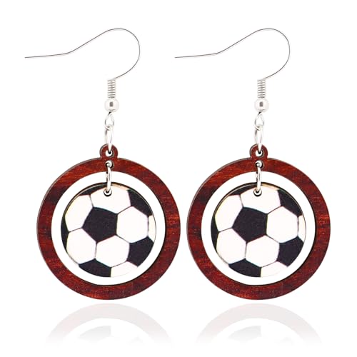 Soccer Earrings, Football Dangle Earrings, Sports Gifts for Soccer Lovers, Birthday Anniversary Holiday Gifts for Sports Fans
