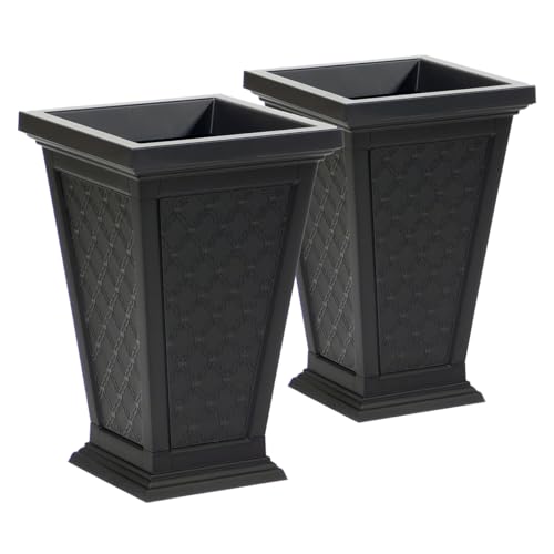 Image of FCMP Outdoor - Modemmo Casablanca Self-Watering Planter (2 Pack), Black