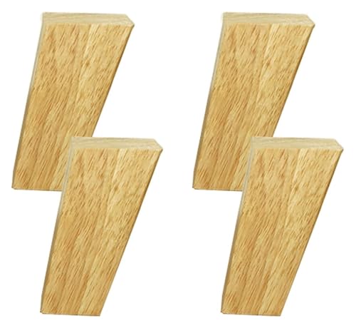 UYSSJTGAZ Juego de 4 Patas Madera Maciza Gruesas for gabinetes, Estilo Moderno y Sencillo, Mesa Centro Natural, Silla inclinadas(10CM)