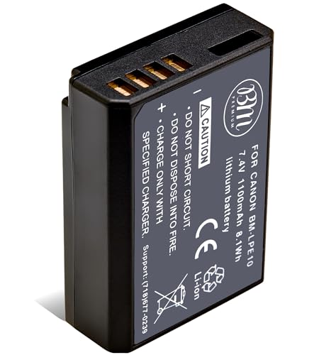 BM Premium LP-E10 Battery for Canon EOS Rebel T3, T5, T6, T7, T100, Kiss X50, Kiss X70, T100, EOS 1100D, EOS 1200D, EOS 1300D, EOS 1500D, EOS 2000D, EOS 3000D EOS 4000D Digital Cameras