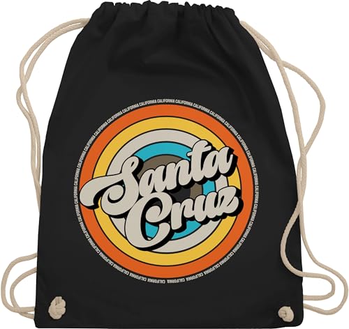 Shirtracer Turnbeutel Rucksack - Taschen - Retro Surfer Geschenk Surfing Geschenkidee Surfen I - Unisize - Schwarz