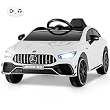Costzon Ride on Car, 12V Licensed Mercedes-Benz Kids’ Electric Vehicles with Parent Remote, Rocking Function, Music & Horn, LED Headlights & Soft Start, Battery Powered Kids Car Toy for Ages 3+(White)