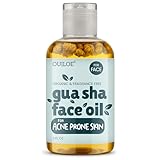 Ouiloe Gua Sha Oil for Acne Prone Skin - Face Oil Gua Sha Massage - Lymphatic Anti Aging Facial Massage Oil - Unscented, Non Comedogenic, Lightweight, Use with Gua Sha Facial Tools, 2 oz