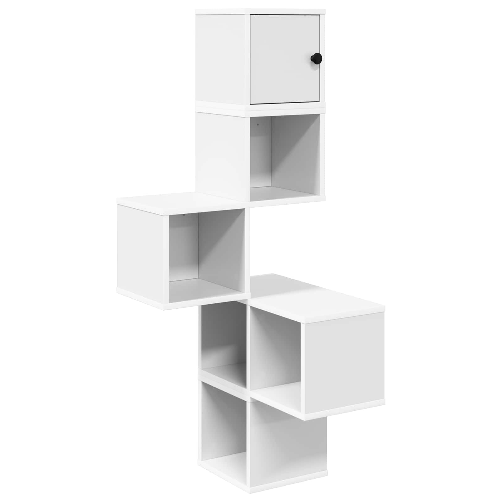 Wand-Eckregal Weiß 48 x 48 x 120 cm Holzwerkstoff | Platzsparendes Eckregal für Schlafzimmer, Büro und Küche. Bietet praktischen Stauraum für Deko und Bücher.