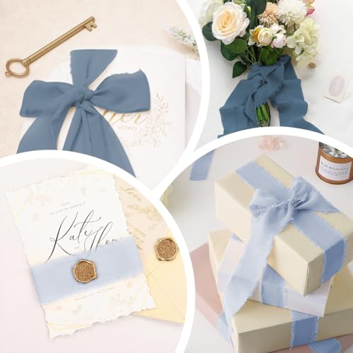 Miniatura 3 de Cinta De Regalo De Gasa Serie Azul Cinta De Gasa Cinta De Lazo Cinta De Tela De Boda 15 M X 30 Mm