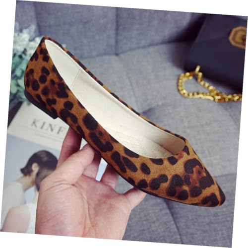 Chaussures Léopard Plates Pointues Femmes Simili Cuir Taille 43