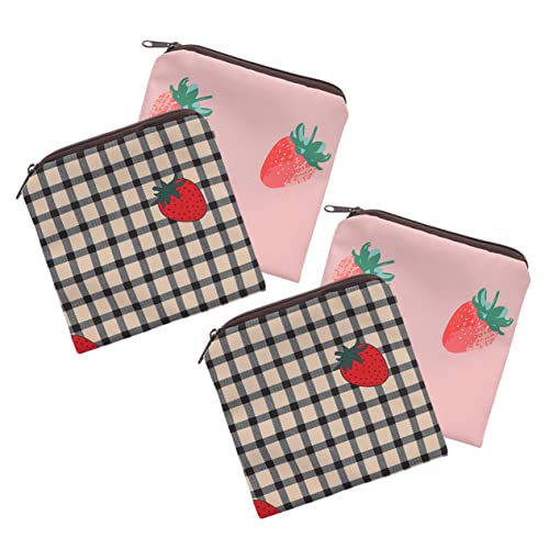 VALICLUD Bolsa De Almacenamiento De Toallas Sanitarias Para Mujer 4 Unidades Con Cremallera Acolchada De Tela Para Uso Nocturno Portátil De Poliéster