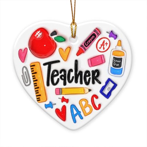 Teacher Christmas Ornament 2025 - Thank You Gifts for Teachers Women Men - Back to School Ornaments 2025, Teacher Appreciation Gifts - Christmas, Retirement Gift from Students 2025
