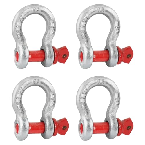 Kivomot High-Strength 2Ton/4400Lbs D Ring Shackles - Forged Steel Clevis Shackles for Heavy-Duty Towing and Lifting