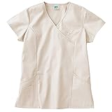 Fundamentals by White Swan Women's Embroidered Princess Solid Scrub Top XXXXX-Large Sand