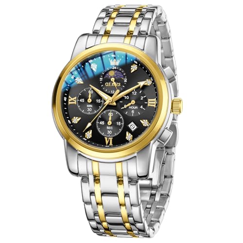 Montre chronographe OLEVS minimaliste en acier inoxydable durable