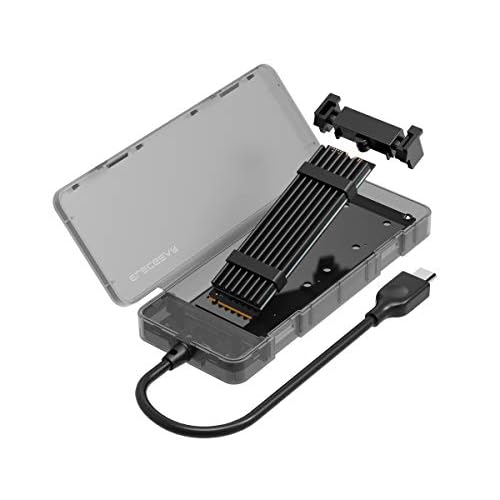 NVMe M.2 SSD zu USB 3.1 Gen2 Externes Festplatten Gehäuse mit USB Typ C Kable, NV-2575C NVMe PCIe SSD Adapter Caddy Case für Samsung 960 970 EVO Pro, WD Black, Werkzeuglose mit Kühlkörper