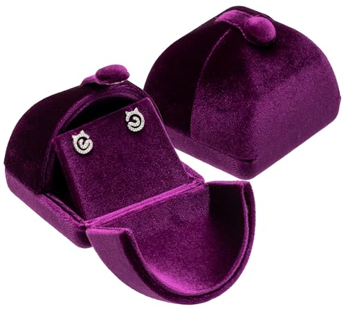 Giftop Velvet Stud Earring Gift Box Jewelry Storage Case Holder for Women Men (Purple)