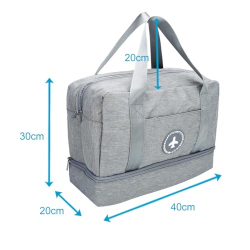 Wasserdichte Reisetasche Intirilife grau – 40 x 17 x 30 cm