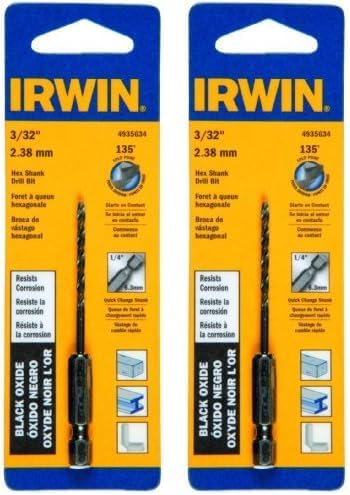 Irwin Tools 4935634 - Broca hexagonal de óxido negro, 332 pulgadas (paquete de 2)