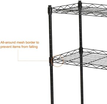 Changeable Assembly Floor Standing Carbon Steel Storage Rack Black