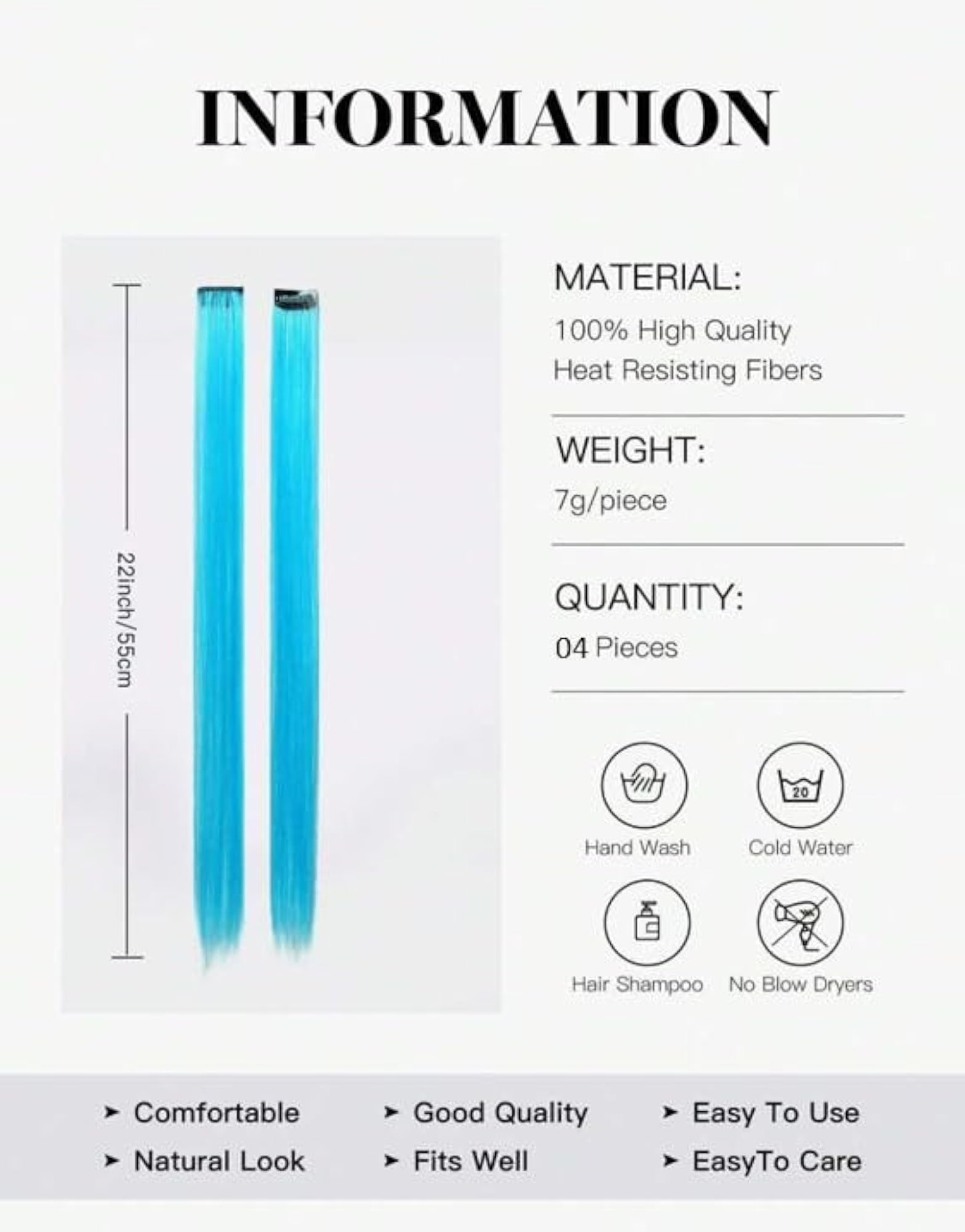 New Styles Hair Extensions Highlighter for Women and Girls, Gray-3
