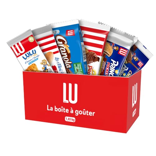 LU - La Boîte à Goûter - 1 Mois de Goûters* Enfant - 30 Biscuits et Gâteaux Individuels - Prince, Prince Enrobé, Pépito, Granola, Mini Roulé, Ourson Chocolat - Récréations Sorties Vacances - 1,03 kg