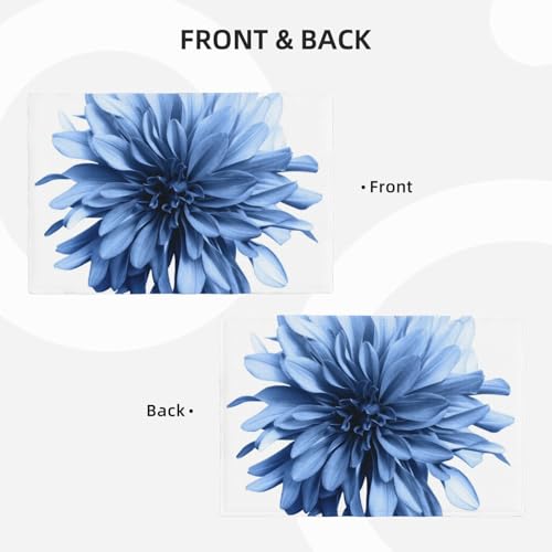Sets de table lin dahlia bleu double couche de qualité supérieure 45x30 cm