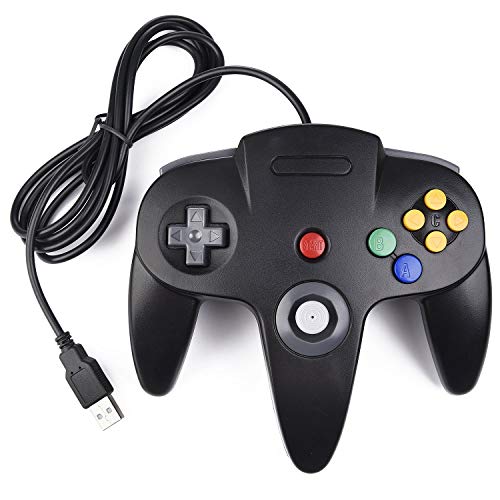 Controlador clássico N64, SAFFUN N64 com fio USB para PC, joystick, joystick de jogo com fio USB N64