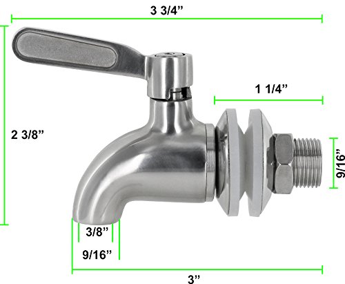Estilo Beverage Dispenser Replacement Spigot Stainless Steel,Single - Thumbnail 4