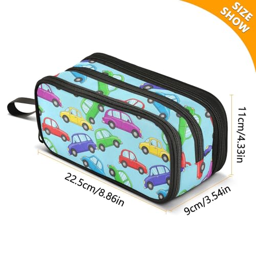 Image of J JOYSAY Cars Vehicles Blue Pencil Case Large Big Capacity Pencil Case Pouch for Girls Boys Marker Organizer Bag for Office Kids Adults