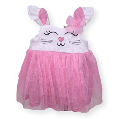 Youngland Baby Girl's Dress - Sleeveless Tutu Sundress, Pink Bunny, 3T
