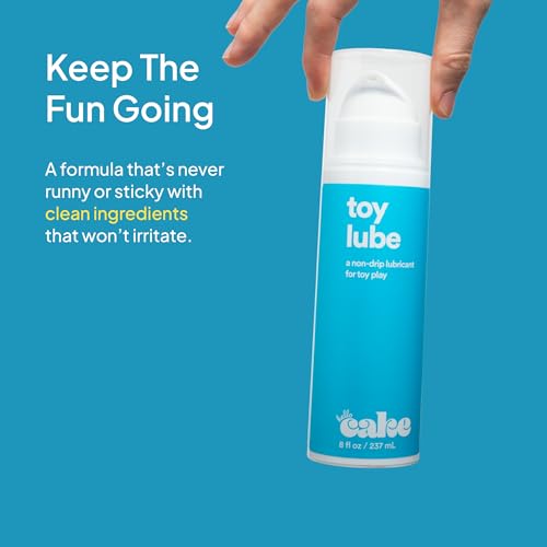 Image of Hello Cake Toy Lube, Water-Based Personal Lubricant, 8 fl oz | Adult Toy Friendly, Thick Non-Drip Jelly Water-Based Personal Lube for Men, Women, and Couples with Premium Airless Pump