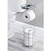 mDesign Steel Toilet Paper Holder with Storage Shelf - Concerto Collection - Chrome - Holds 3 Rolls