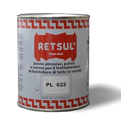 Polish - Pasta abrasiva liquida di consistenza cremosa a base solvente. Utilizzabile a mano o con attrezzature. Pasta per lucidatura finale (1 Kg, Bianca 622)