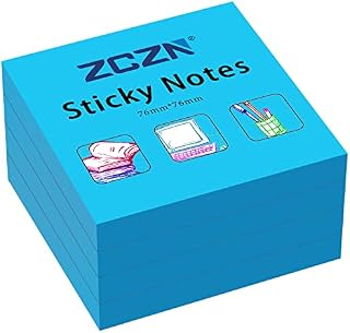 ZCZN 76 x 76 mm Sticky Notes, 100 Sheets/Pad, 4 Pads, Red