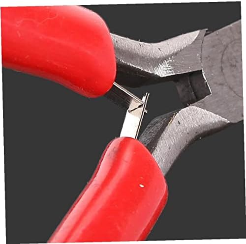 TOSSPER Bent Nose Plier Long Bent Mini Curved Nose Pliers for Beading Jewelry Making and Crafts Hand Tools, Black, Red, Silver