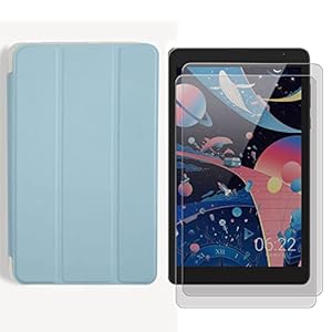 YMYH Hülle für Blackview Tab 6 + 2 Pcs Schutzfolie Glas für Blackview Tab 6 (8″) hülle – Flip Case Cover Schutzhülle Schutzfolie Blackview Tab 6 Schutzfolie Glas-Blue
