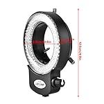 Walfront-Microscope-Camera-Ring-Lamp-144-LED-Beads-Light-Source-Brightness-Adjustable-Variable-Intensity-Control-Shadowless-Lighting-Black-US-Plug-110V