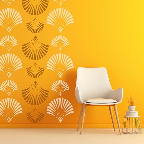 Image of Stencils for Wall Painting Light Burst Reusable Wall Stencils for Painting (16inch x 24inch)-DIY Reusable Design Suitable for Pooja Room, Home & Office (Pack of 1)