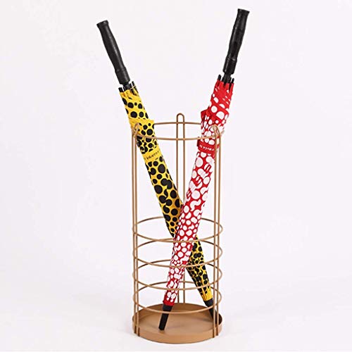 Sywlwxkq Umbrella Stand Umbrella Racks Simple Metal, Modern Round Storage Rain Stand for Home Office Entrance (Color : Gold, Size : 25x60cm)