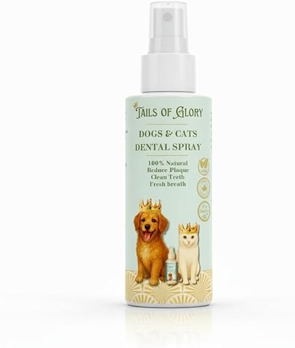 Tails of Glory – Spray Dentaire Naturel Sans Brossage pour Chiens & Chats – Haleine Fraîche, Réduction de Plaque & Tarte – Soin Buccal Quotidien Doux – Formule Prébiotique – Fabriqué en Europe - 100ml