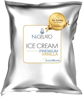 AussieBlends Premium Vanilla Ice Cream Mix For Soft Serve, Rolled Ice Cream, Gelato, Liquid Nitrogen, 1-Pack, Imported