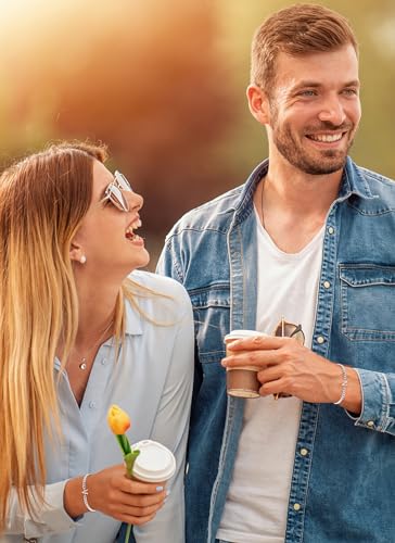 TAGOMEI Silver Initial Bracelets for Men Stainless Steel Cuban Link Matching Couple Bracelets Gifts for Boyfriend Him Birthday Christmas Gifts for Men Jewelry A-Z Letter Bracelet Stocking Stuffers4