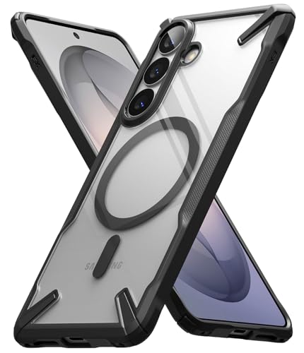 Image of Ringke Fusion-X for Samsung Galaxy S26 Plus Case Back Cover [Compatible with MagSafe] [Heavy Duty X-Frame] Rugged Shockproof Bumper Protective with Non-Slip Side Grip - Magnetic Black