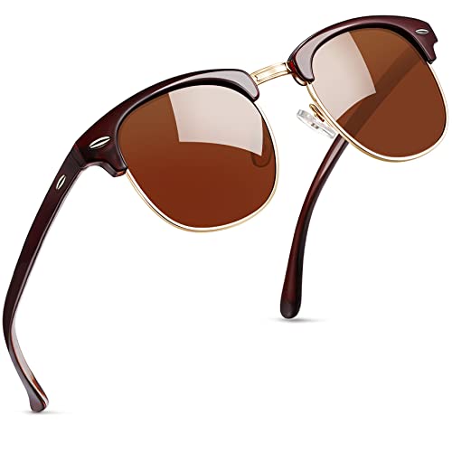 STILE UNISEX CLASSICO: Gli occhiali da sole polarizzati da uomo e da donna Joopin con lenti quadrate piccole sono adatti alla maggior parte delle forme del viso. Le mezze montature retrò e i classici stili androgini rendono gli occhiali da sole un accessorio di stile da abbinare a diversi outfit. Gli occhiali da sole Joopin sono la scelta migliore per attività all'aperto come guidare, viaggiare, golf, pesca, escursionismo, arrampicata su roccia, ecc