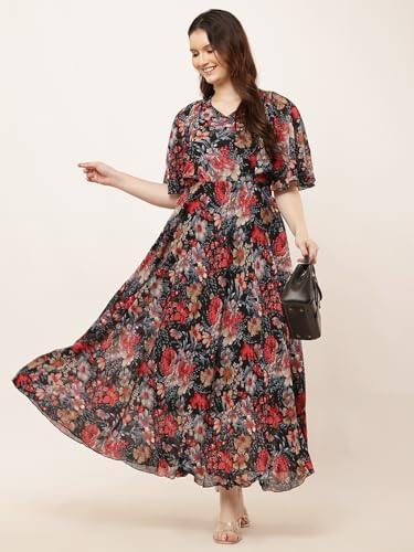 Image of HELLO DESIGN Women V-Neck Solid Maxi Dresses