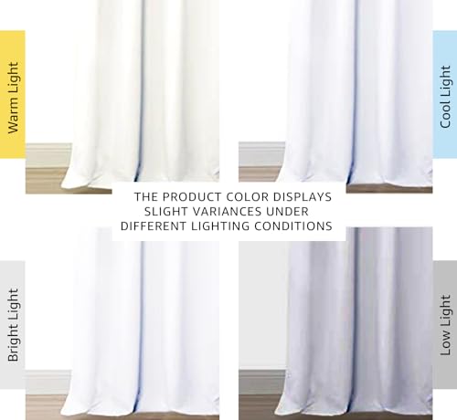 Image of NICETOWN White 100% Blackout Curtains for Windows, Super Heavy-Duty Black Lined Total Darkness Drapes for Bedroom, Privacy Assured Window Treatment for Patio (Pack of 2, 52 inches W x 108 inches L)