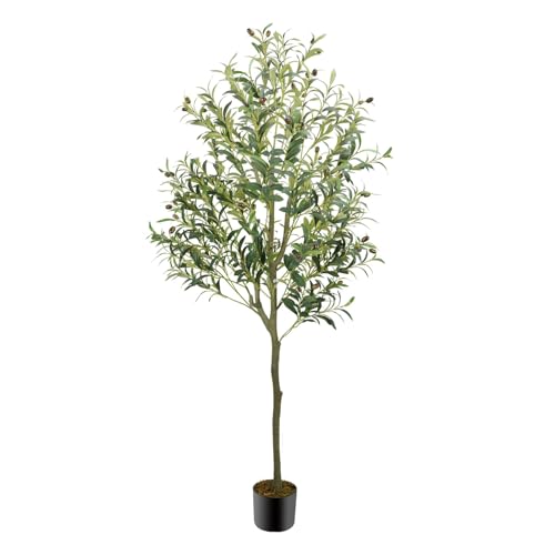 Fairblo Olivo Artificial Grande 180 cm Plantas Artificiales Decorativas Planta Artificial Realista Árbol de Olivo para Hogar Jardín Balcón Oficina Decoración Interior y Exterior