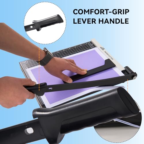 Image of ISDIR 12 Inch Paper Trimmer with Automatic Security Safeguard and Side Ruler for A4, Craft Paper, Label, Photo and Cardstock - Ideal for Scrapbooking and DIY Projects(Black) (12 inchBlack5)
