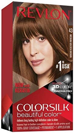 REVLON Colorsilk Beautiful Hair Permanent Hair Color, 43 Medium Golden Brown, 1.45 lb (RK-76775)