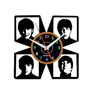 EVEVO Beatles Horloges Murales Disque Vinyle Disques Vinyliques Horloges Murales Vinyle Record Mur l’horloge Créatif… - Les Beatles, Paul McCartney, John Lennon, RIngo Starr, George Harrison