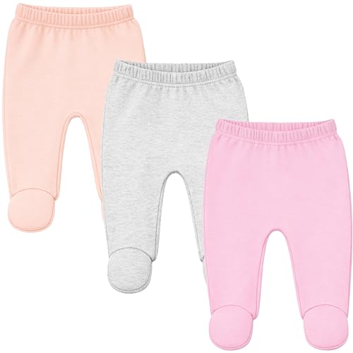 Image of 123 Bear Baby Soft Cotton Spandex Pants with Feet
